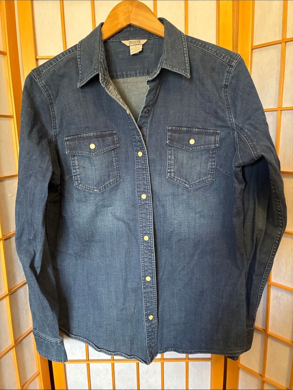 Duluth Trading Women's Heavyweight Denim Shirt - Blue